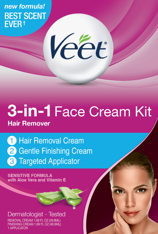 VEET 3in1 Facial Hair Cream Kit  Gentle Finishing Cream